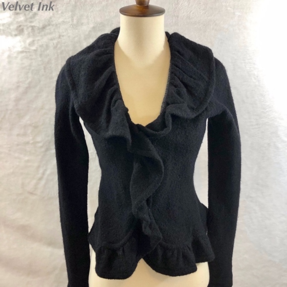 Antropologie Boiled Wool fitted Jacket/Cardigan